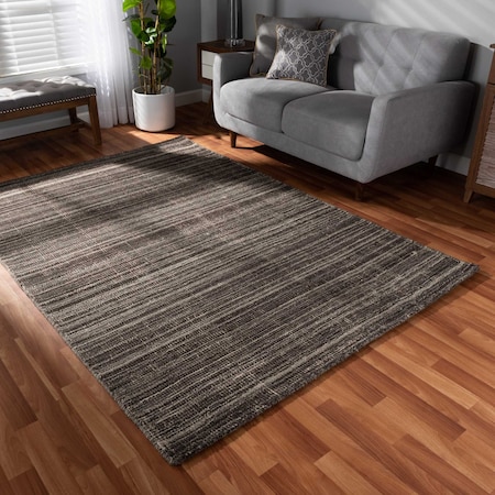 Baxton Studio Medanos Modern and Contemporary Charcoal and Ivory Handwoven Wool Area Rug 188-11805-ZORO